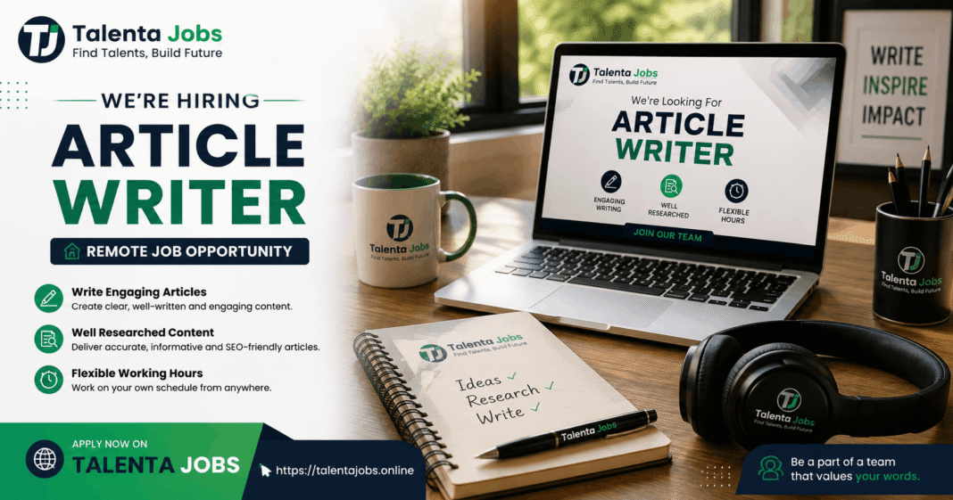 hiring an Article Writer for Explanex – remote freelance writing job on Talenta Jobs